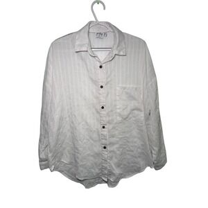 Princess‎ Polly White Button Down Shirt Womens 4 Beachy Nautical Minimalist